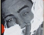The Jacka Smoking 16x20 Acrylic painting on stretched framed canvas