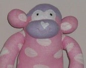 Plush Sock Monkey - Maise, CE, toy, Plush animal,sock animal,sock doll,stuffed animal,sock creature,children,animal,uk,monkey,spotty, CE