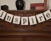 Inspire fabric banner, inspire banner, ready to ship, home, office and classroom decor, home decor, for that special someone, gift wrapped
