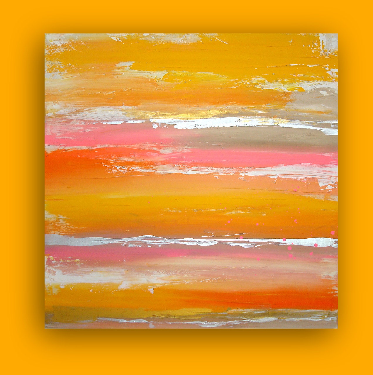 ART ABSTRACT ACRYLIC Titled: Summertime Fun Original Ora Birenbaum Acrylic Abstract Fine Art Painting 30x30x1.5"