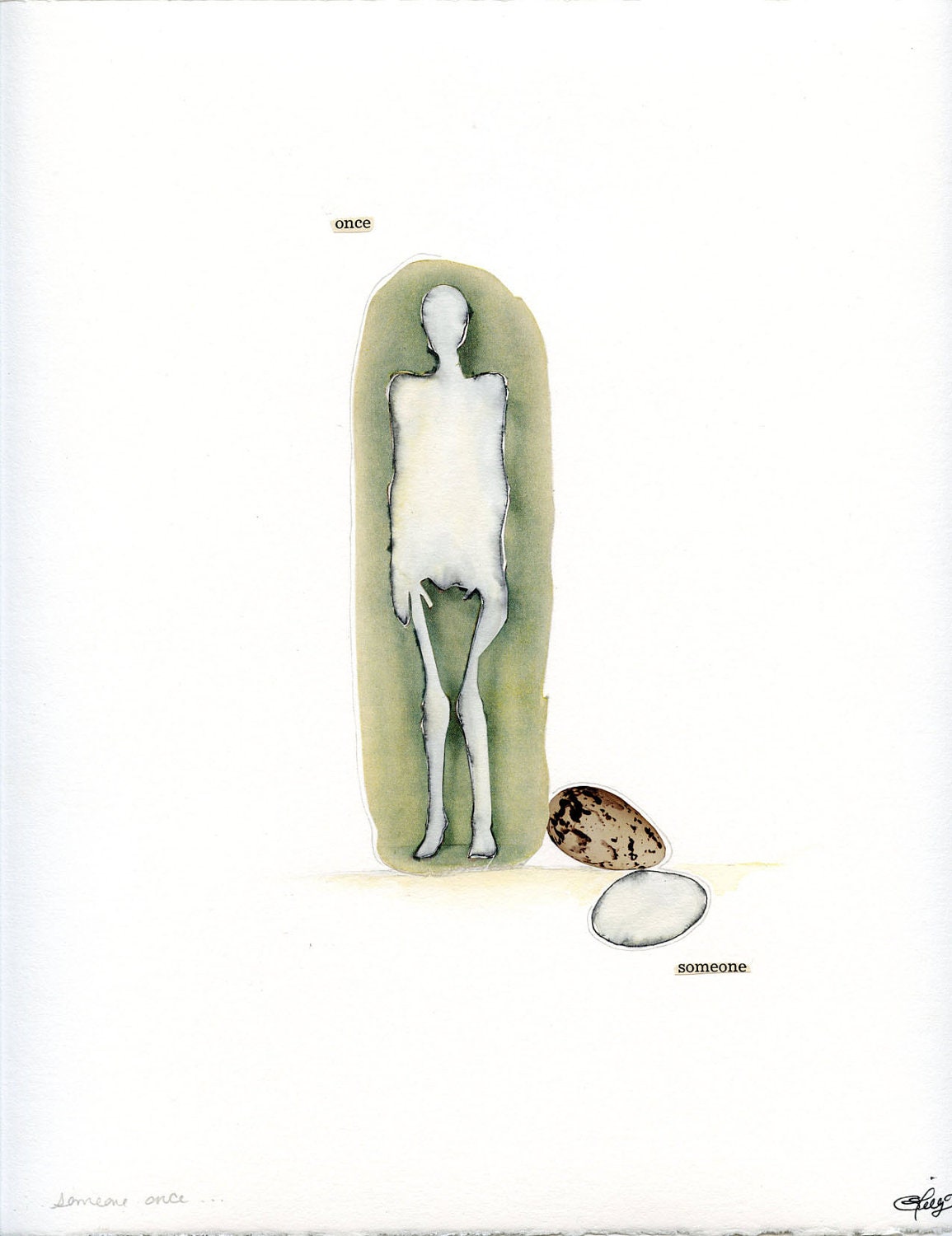 someone once - original mixed media collage