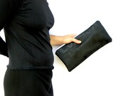 30% SALE Black London Clutch, Fall Fashion Handbag, Cosmetic Bag, Make up Bag, Black Purse