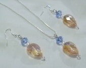 Swarovski Crystal Earrings & Matching Pendant Necklace Set