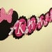 Deluxe Minnie Mouse Name Banner Pink, black and white