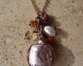 Pale Pink Lampwork Bead Pendant