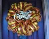 Christmas Wreath, Christmas, Wreath, Christmas Decor, Christmas Decoration, Gold Wreath, Gold Decor, Gold Decoration