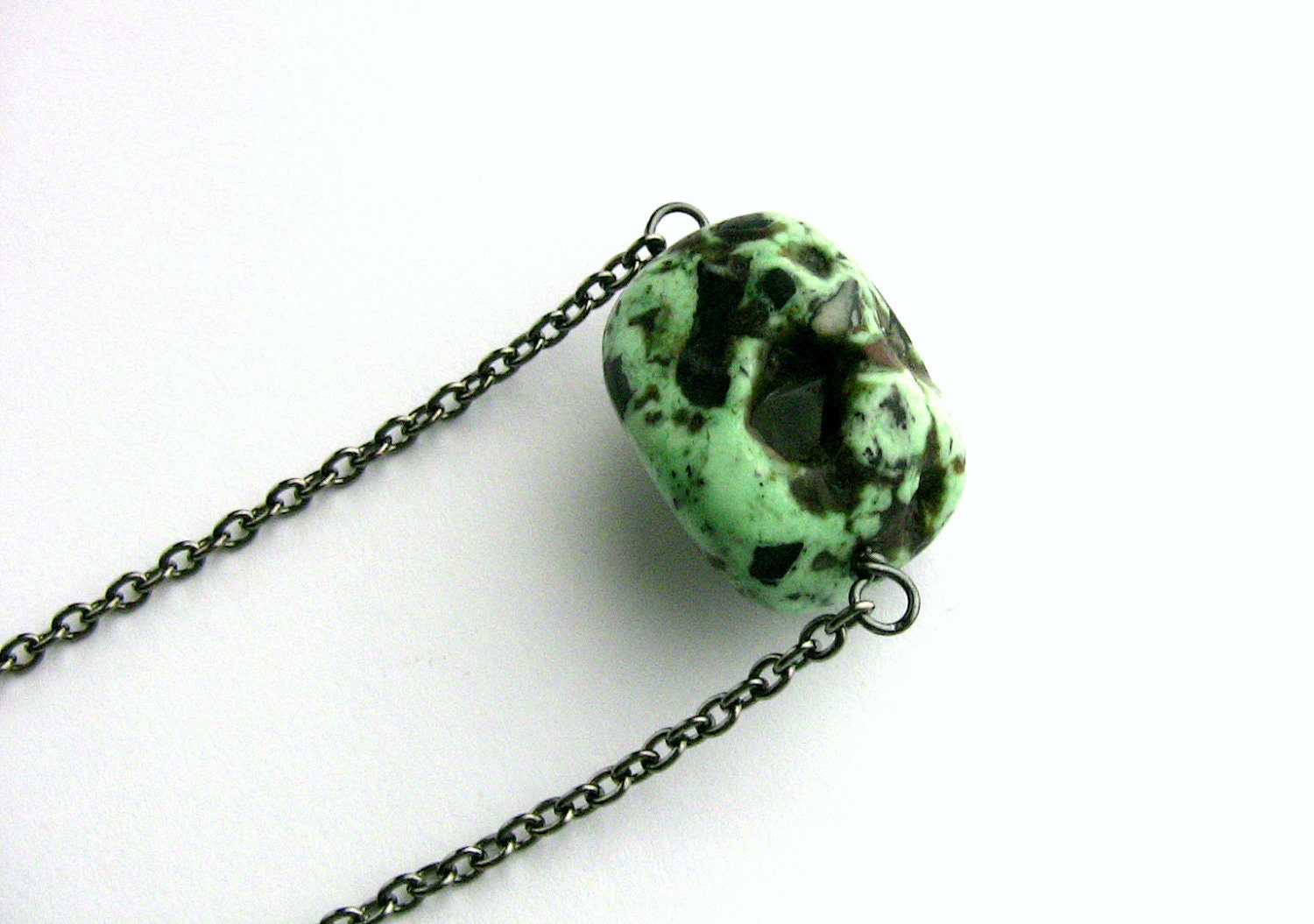 Mint Natural Stone Jewelry Chrysocolla Nugget Minimalist Earthy Necklace Long