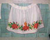 Vintage Handmade and Hand painted Christmas Apron