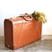 Vintage Suitcase Rusty Brown Dual Handle