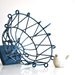 Blue Metal Wire Basket - Ornate Geometric