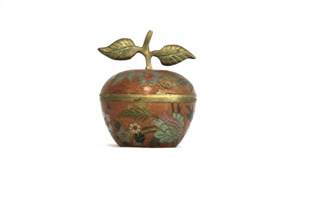 Brass Apple Dish with Cover