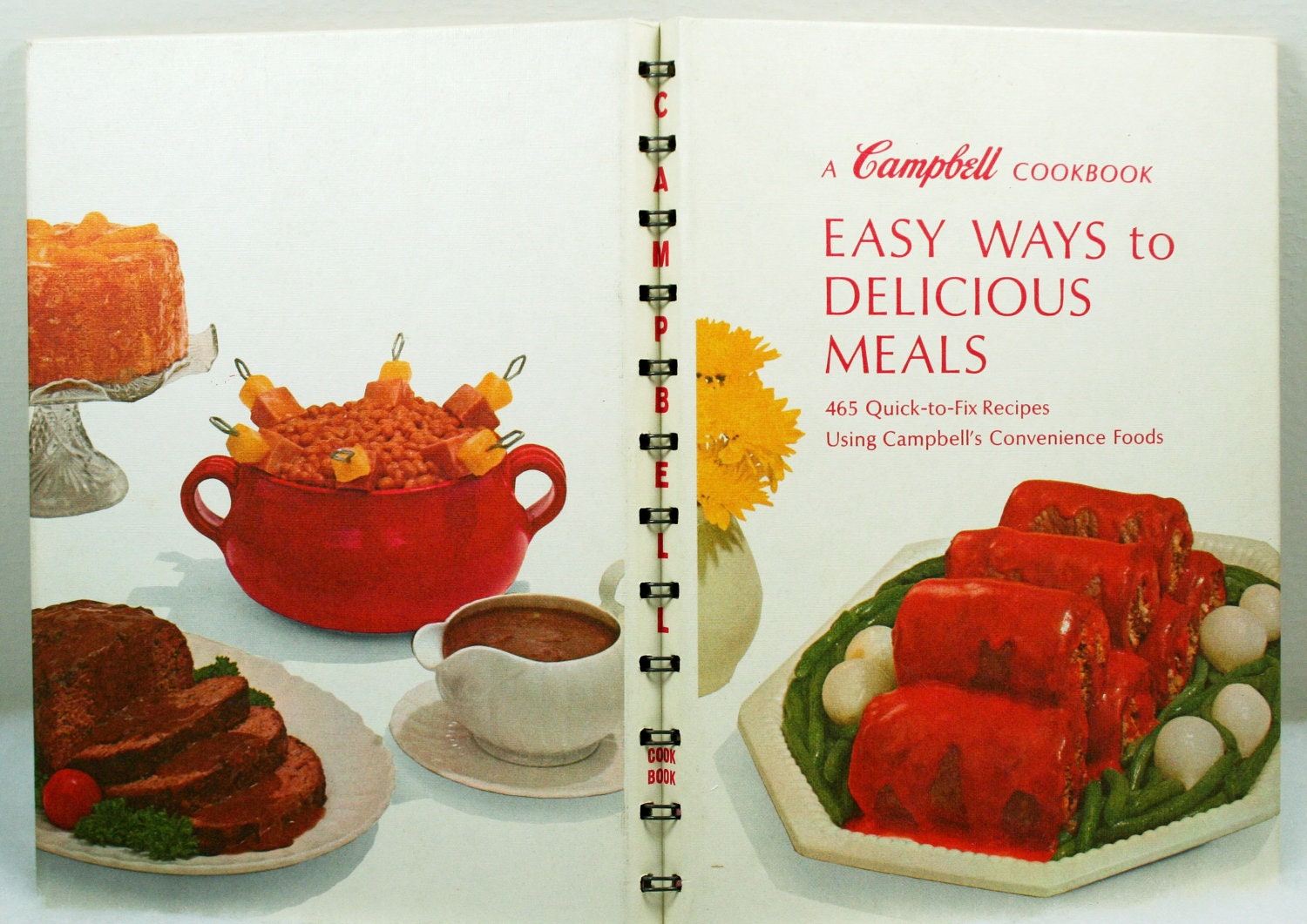 Vintage Campbell's Cook Book "Easy Ways to Delicious Meals" from 1970, Color Photos