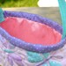 Quilted Toddler Purse in pink, lavender and aqua in butterfly print