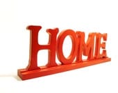 vintage home sign, retro typography, vintage, tomato red, rustic home decor, cozy, wood, word art, rustic, fall