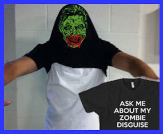 Zombie disguise shirt funny zombie shirt S-3XL