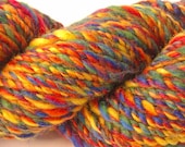 Come together. Hand spun yarn. Hand dyed. Rainbow 2 ply.  Pure Australian 21 micron merino