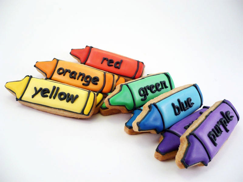 Decorated Cookies - Crayons - Back to School