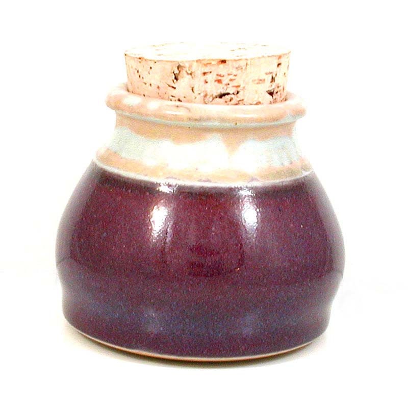 Ceramic Spice Jar Purple Porcelain Pottery Cork by WoobieLove