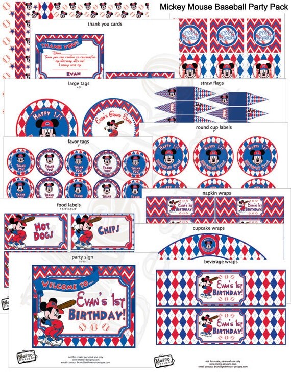 Mickey Mouse Baseball - Party Kit Il_570xn