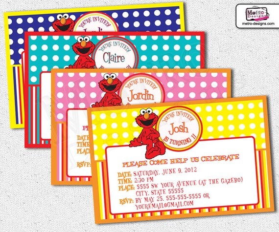 Elmo Invitations - DIY Il_570xn