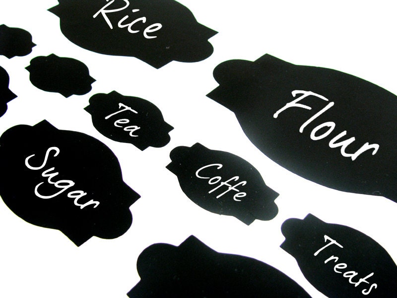 Chalkboard Labels Vinyl Decals Set of 10 To Organize Your Kitchen, Home, Office And More - ID551
