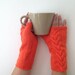 Orange Wool Fingerless Gloves Armwarmers Hand Knit Chic Winter Accessories Winter Fashion,halloween,christmas