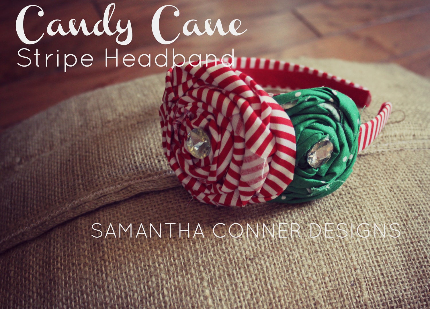Candy Cane- Red and Green Christmas Headband