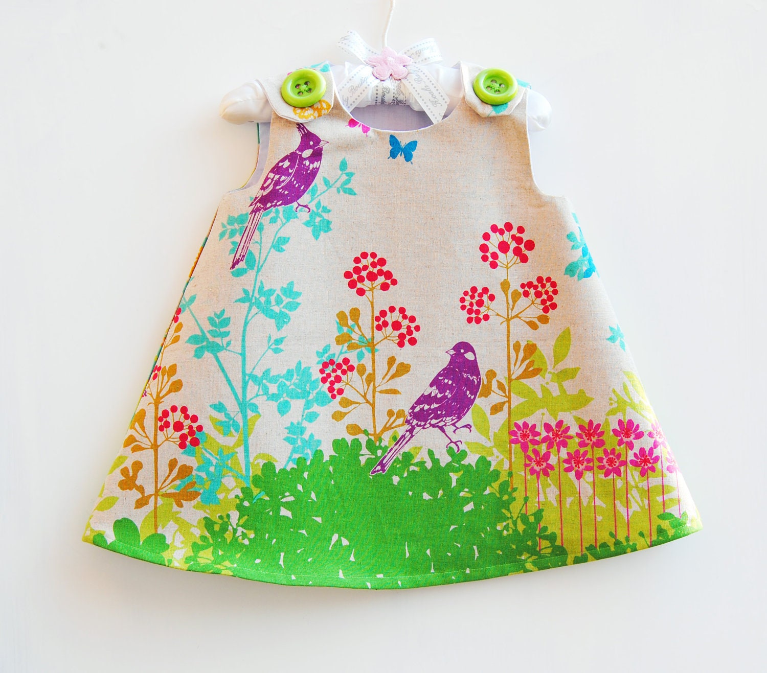 A-line Dress - Echino - Baby - Etsy Kids - Girls Clothing - Boutique Dress - Japanese Fabrics - Girls Dress - Top Fashion - 3M to 3T ONLY