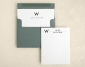 Custom Stationery Gift Set - Mid Century Modern Letterpress - Utility Design