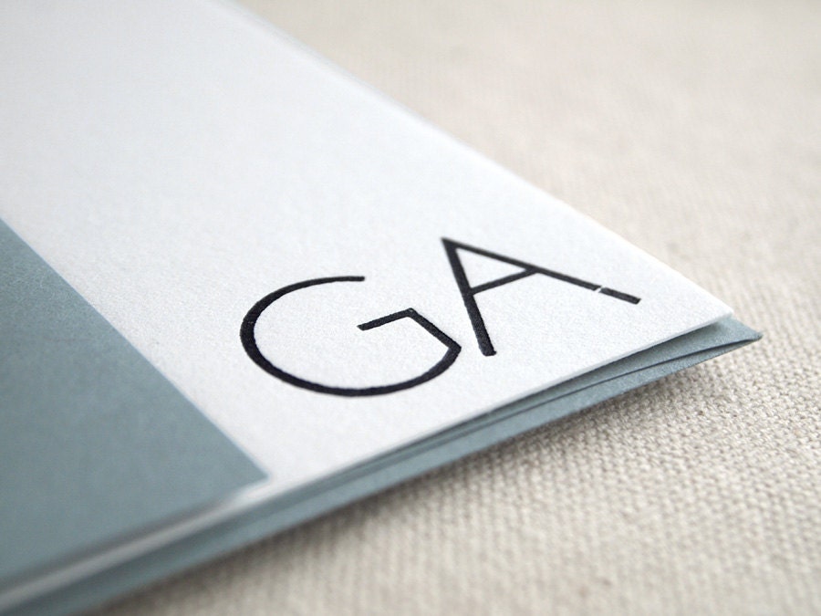 Modern Minimal Stationery - Custom Letterpress - Black and White Initials - Transatlantic (30)