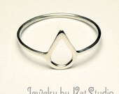 Drop Ring - Water Symbol - Handmade - Sterling Silver 925 - 16 gauge - gift packaging