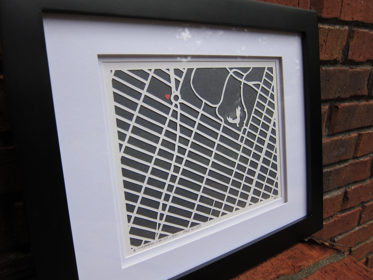 For JESSICA 8x10 Hand Cut Three Layer Map Mounted and Framed