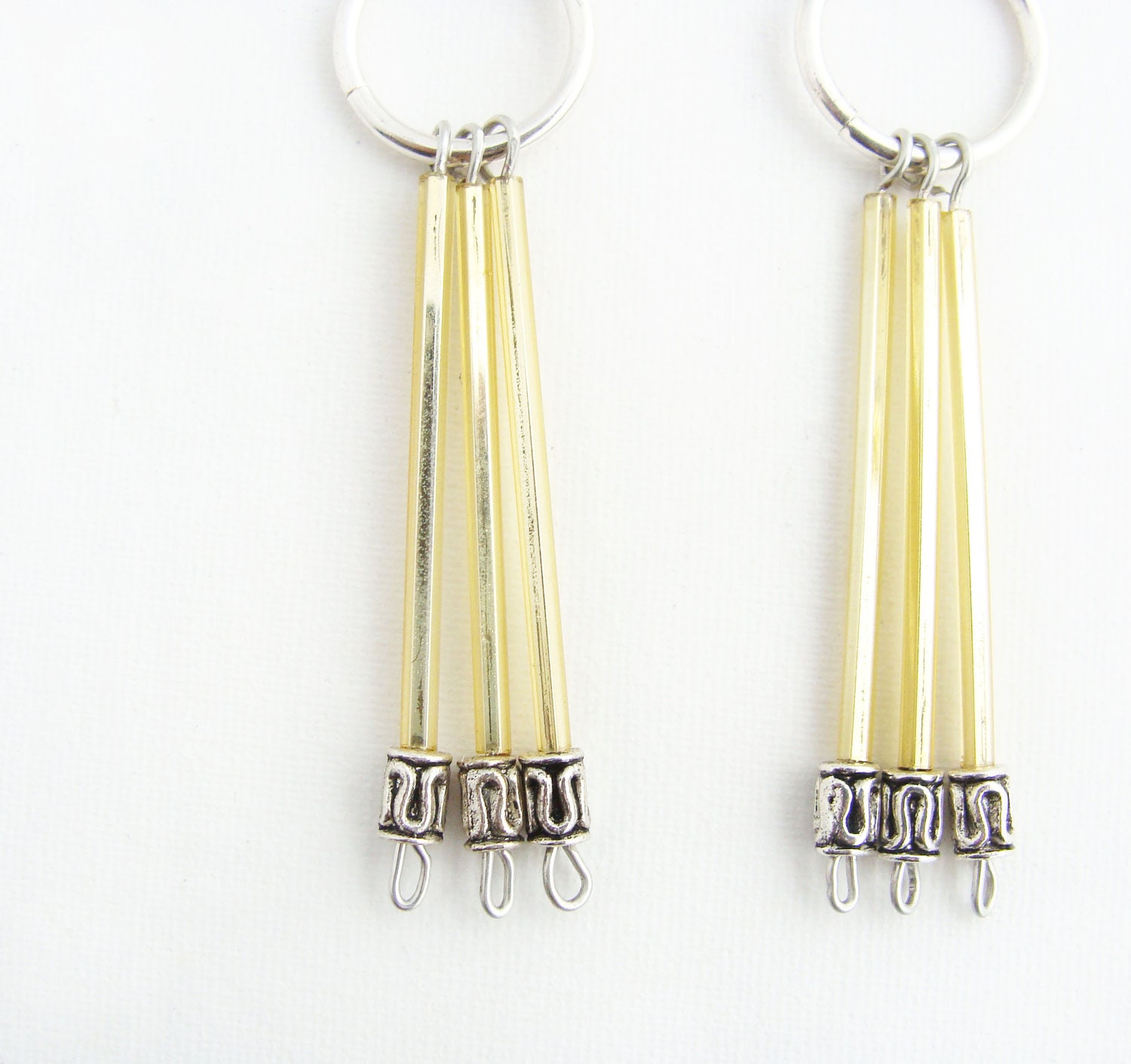 Gypsy Gold Shimmer Earrings  //Beaded Earrings 