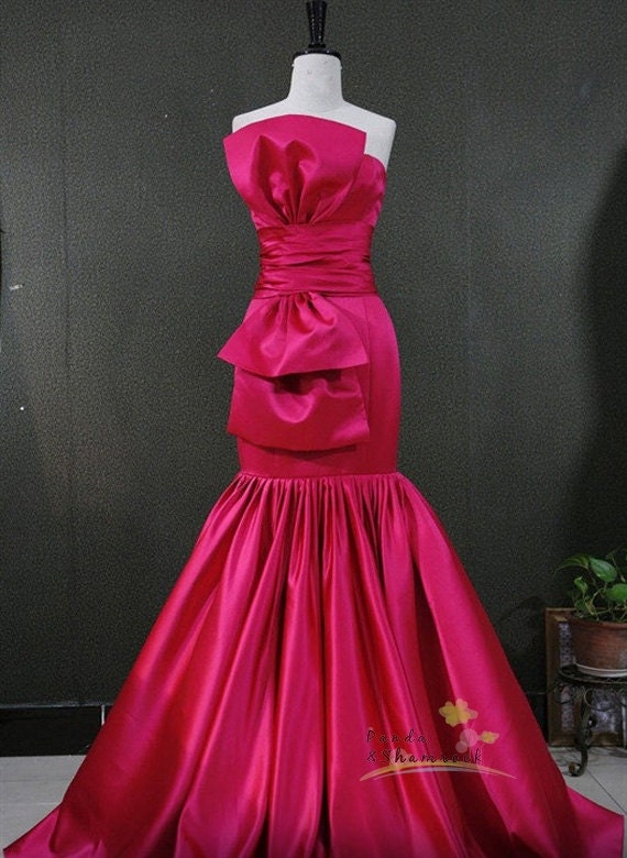 Esta/wedding gown/women clothing/bridal dress/prom dress/fishtail/bow/elegant/custom made/ALL SIZE