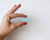 pin - glazed or matte in aquamarine blue
