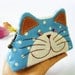 Cat purse / Cat zipper purse / Cat coin purse / Hand embroidery / Gift bag / Small bag zippered