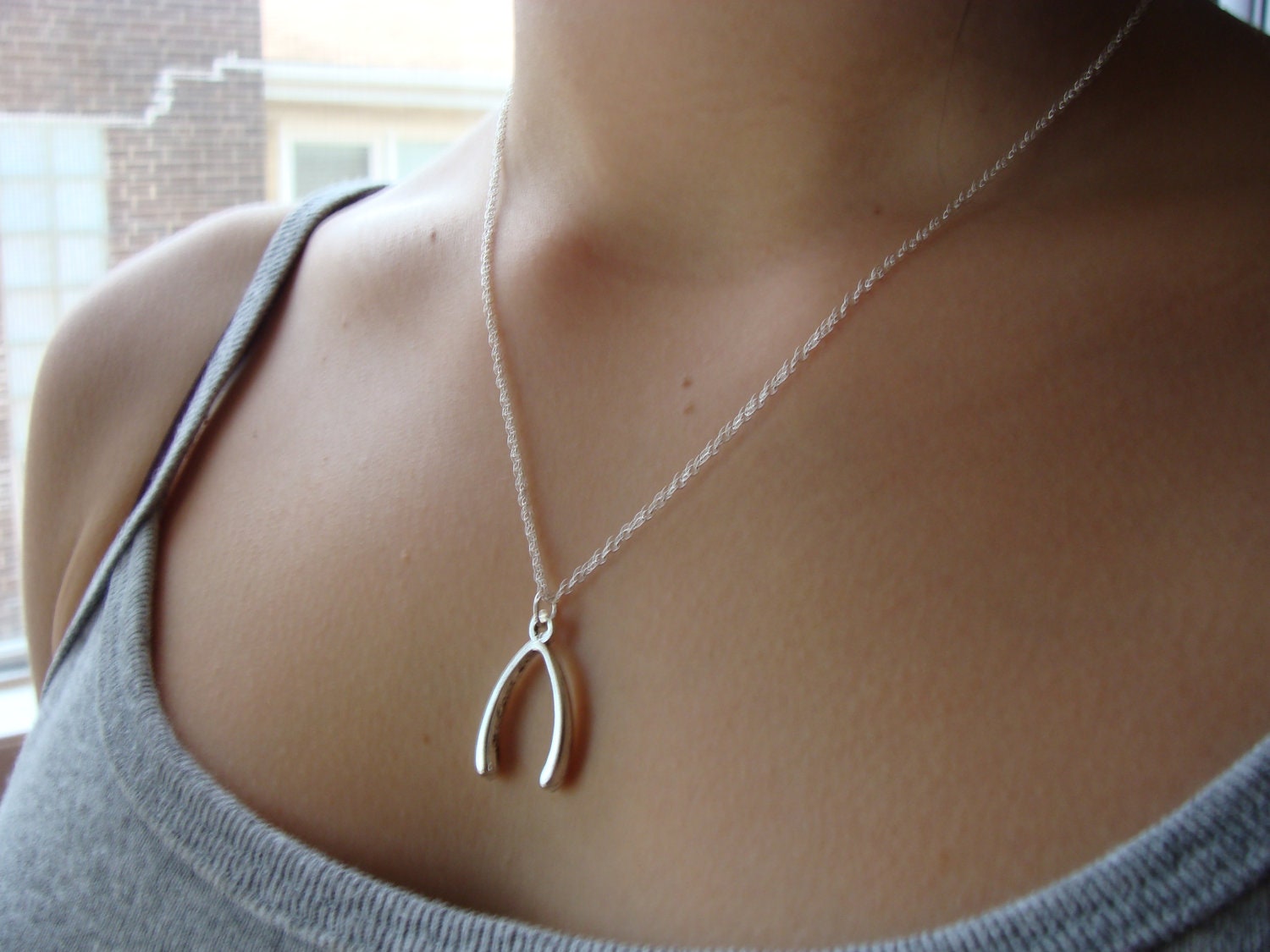 Fishbone fish bone necklace wedding gift  Charm  in  Silver with a Delicate 18 Inch Sterling Silver 925 plated  Cable Chain
