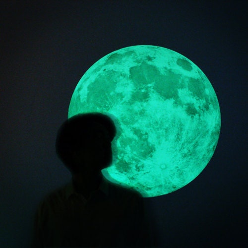 The Moonlight sticker /L-size, CLAIR DE LUNE (glow in the dark moon wall-sticker-50cm)