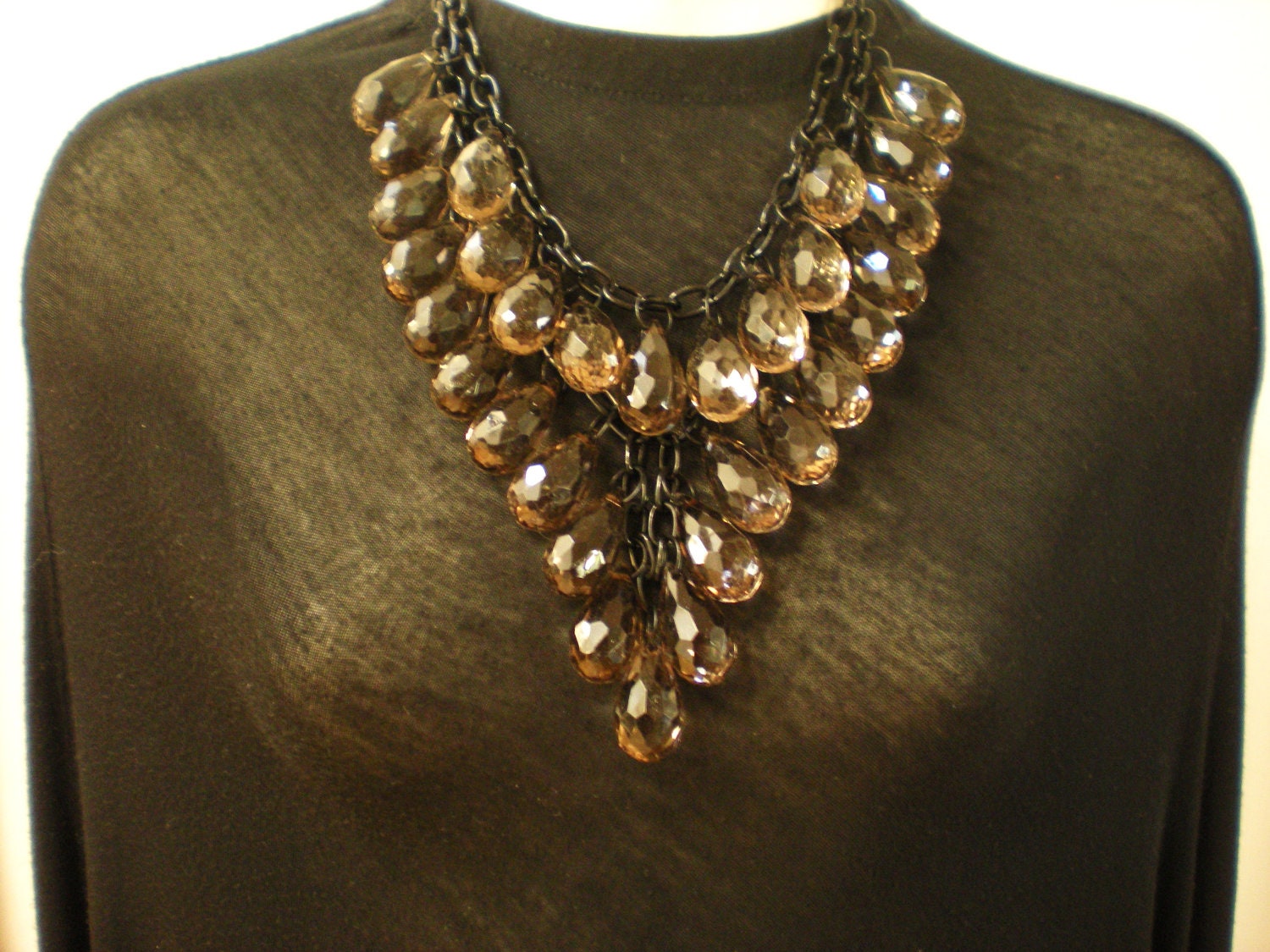 Dramatic Tear Drop Bib Necklace