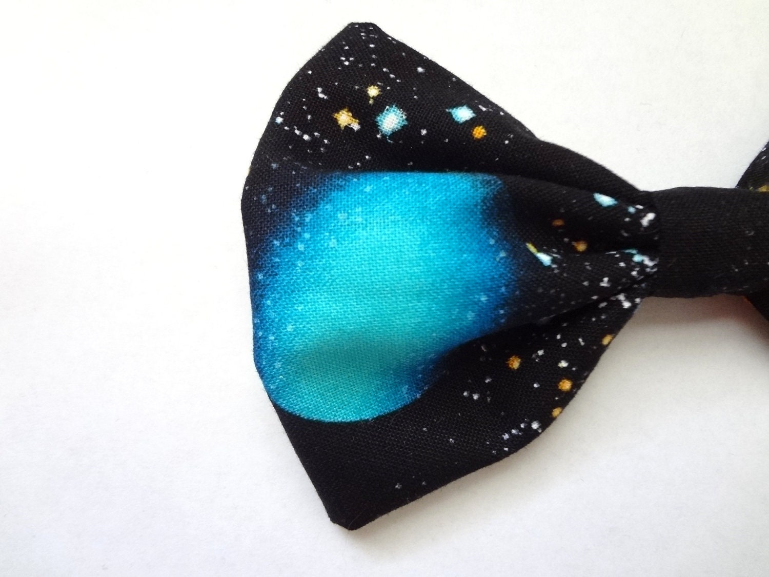 Galaxy hair bow with alligator clip attachment (planets and nebulae print)