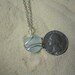 Wire wrapped pale blue sea glass necklace