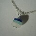 Stacked cobalt blue, aqua and white sea glass necklace