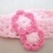 Girl Hand Crochet Headband Earwarmer,  School Accessories, Pink and Dark Pink.
