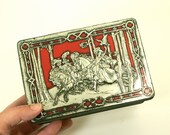 Vintage Candy Tin with Hinged Lid Riley's Toffee Halifax England Falconers Theme