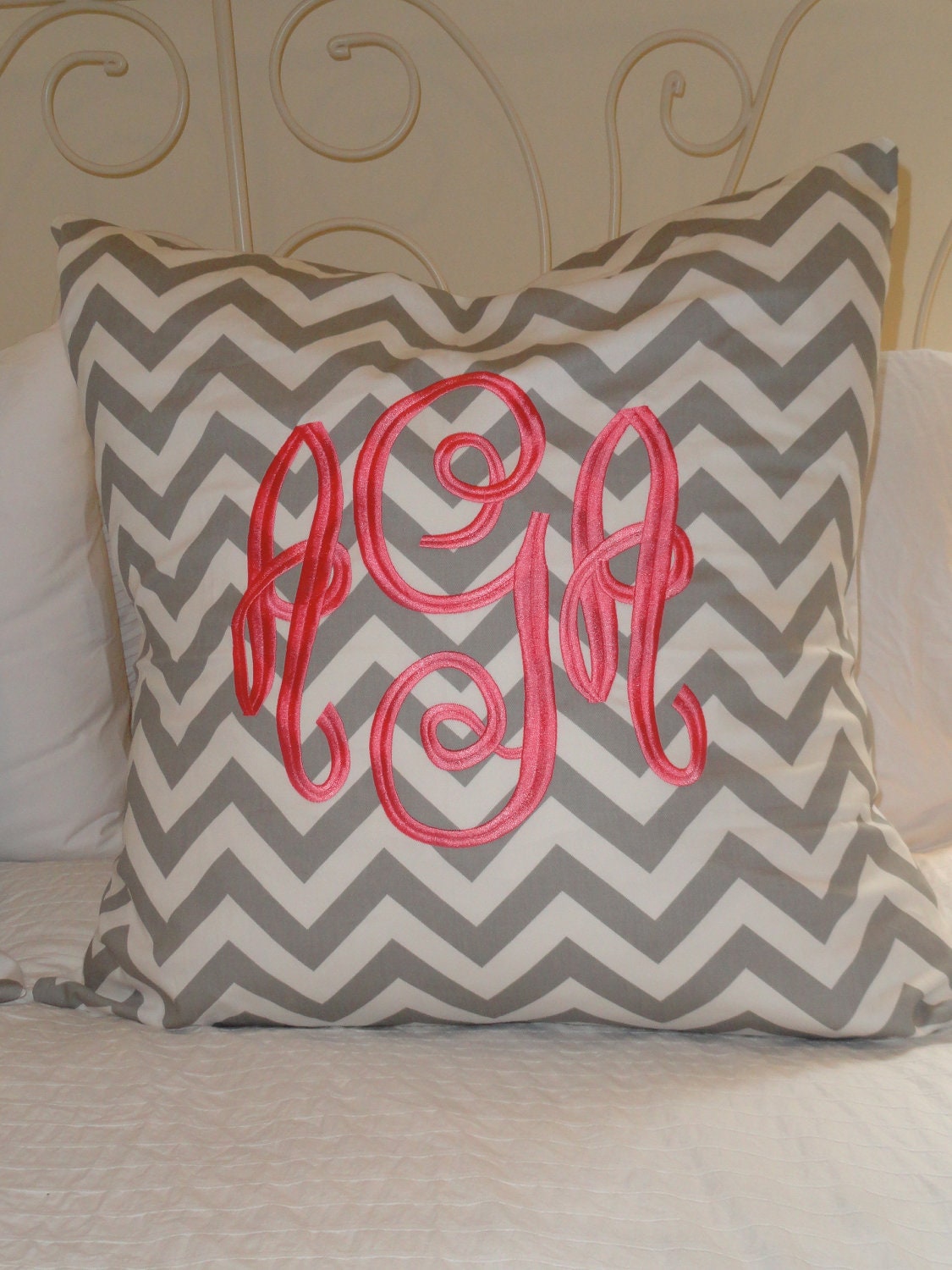 Custom Monogrammed Chevron Euro Sham