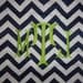 Custom Monogrammed Navy & White Chevron Throw Pillow Cover