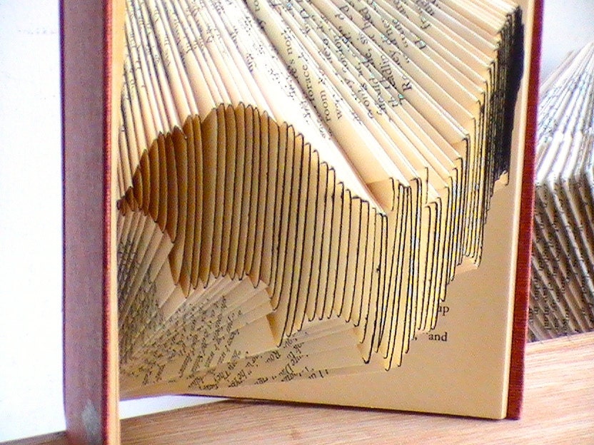 Bat Book Origami -- Bat Folded Book Art