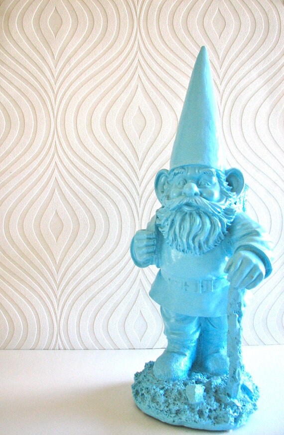 RESERVED 4 Stan and Dan Tubble the Gnome 18 inch with basket & stick in a pretty light blue