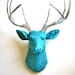 RESERVED 4 ROBIN Faux Taxidermy Deer Head wall mount in turquoise with silver antlers: Deerman the Deer Head