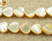 15 inches strand of MOP smooth heart shape shell bead 8mm
